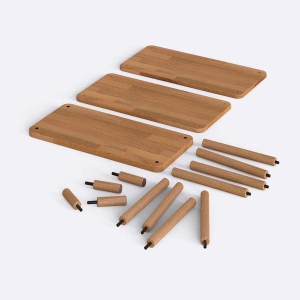 Kısa Kitaplık 60 x 28 cm, %100 masif kayın, doğal ahşap dokusu, beyaz zeminde önden stüdyo çekimi