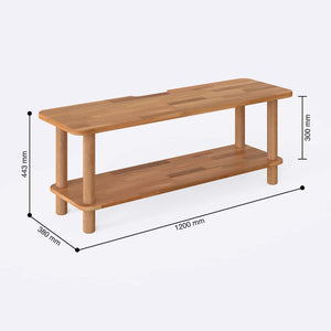 Sora TV Ünitesi 120 x 38 cm ölçülendirilmiş teknik görünümü, milimetre cinsinden genişlik, derinlik ve yükseklik ölçüleri