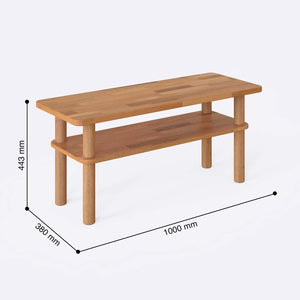 Gron Sehpa 100 x 38 cm ölçülendirilmiş teknik görünümü, milimetre cinsinden genişlik ve yükseklik