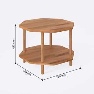 Gloin Sehpa 58 x 58 cm ölçülendirilmiş teknik görünümü, milimetre cinsinden genişlik, derinlik ve yükseklik