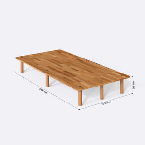 Beorn Tek Kişilik Karyola 100 x 200 cm ölçülendirilmiş teknik görünümü, milimetre cinsinden genişlik, derinlik ve yükseklik