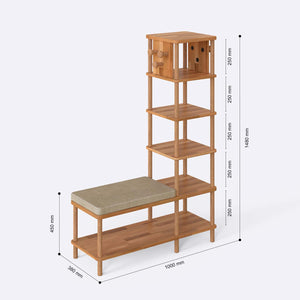 Imra Vestiyer 100 x 38 cm ölçülendirilmiş teknik görünümü, kum keten minder, milimetre cinsinden ölçüler