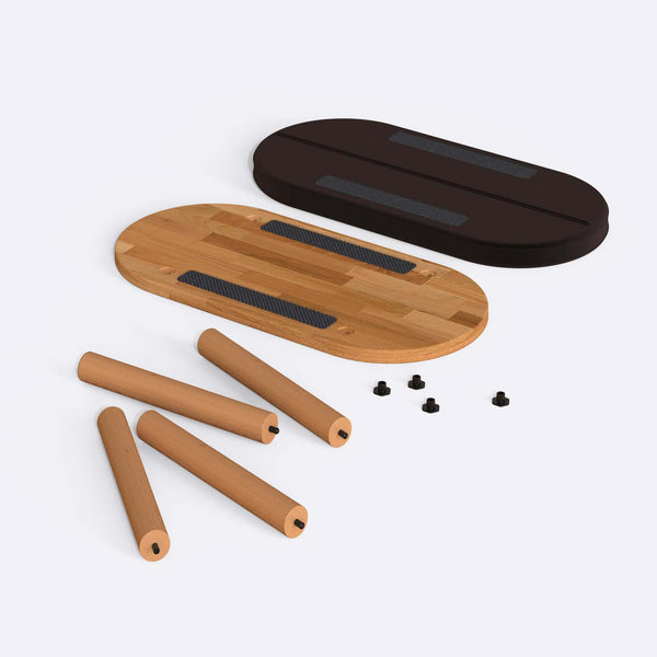 Shiv Bench 80 x 38 cm, kahve kadife döşeme, masif kayın gövde, düz beyaz zeminde önden stüdyo çekimi