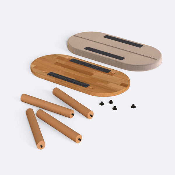 Shiv Bench 80 x 38 cm, kum kadife döşeme, masif kayın gövde, düz beyaz zeminde önden stüdyo çekimi