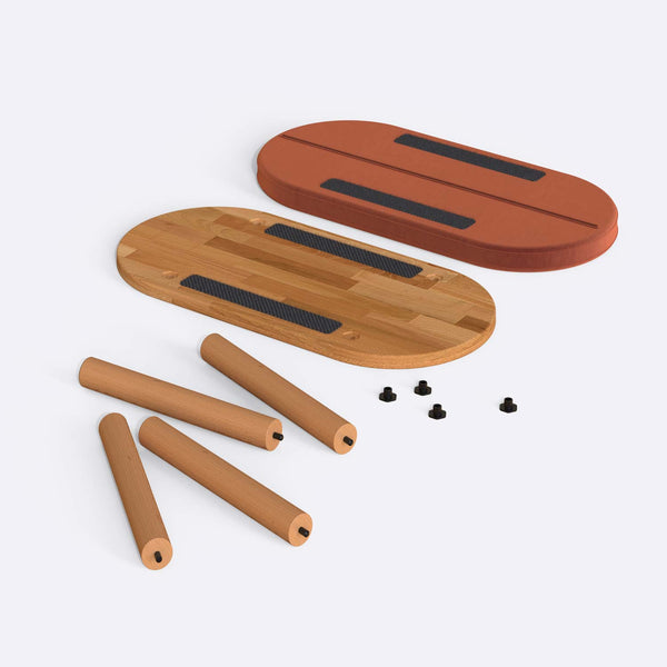 Shiv Bench 80 x 38 cm, somon kadife döşeme, masif kayın gövde, düz beyaz zeminde önden stüdyo çekimi