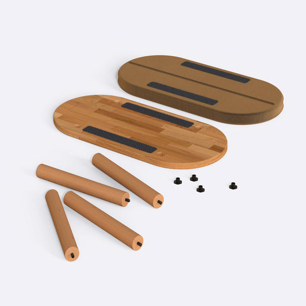 Shiv Bench 80 x 38 cm, vizon kadife döşeme, masif kayın gövde, düz beyaz zeminde önden stüdyo çekimi