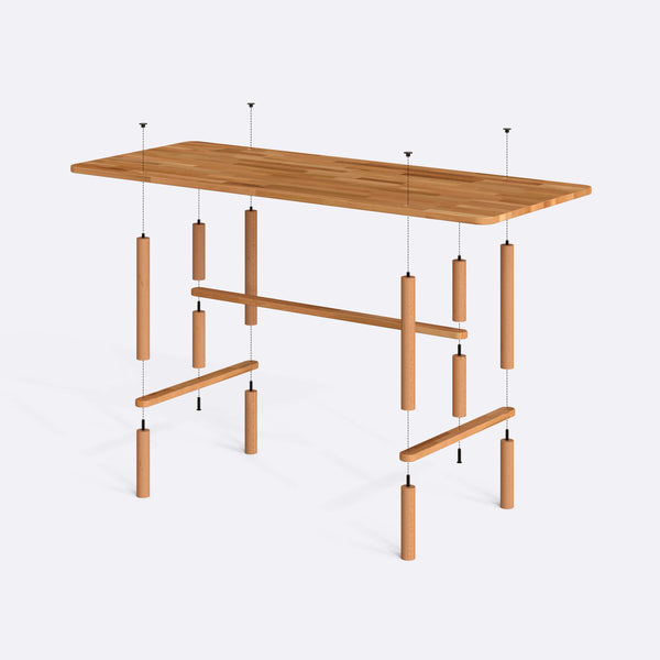 Lugh Yemek Masası 190 x 78 cm, parçalarına ayrılmış montaj şeması, vida ve bağlantı elemanları