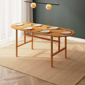 Agna Yemek Masası 190 x 78 cm, %100 masif kayın, doğal ahşap dokusu, ev ortamında kullanım görünümü