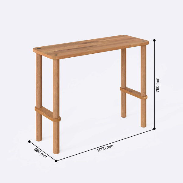 Vern Dresuar 100 x 38 cm ölçülendirilmiş teknik görünümü, milimetre cinsinden genişlik ve yükseklik