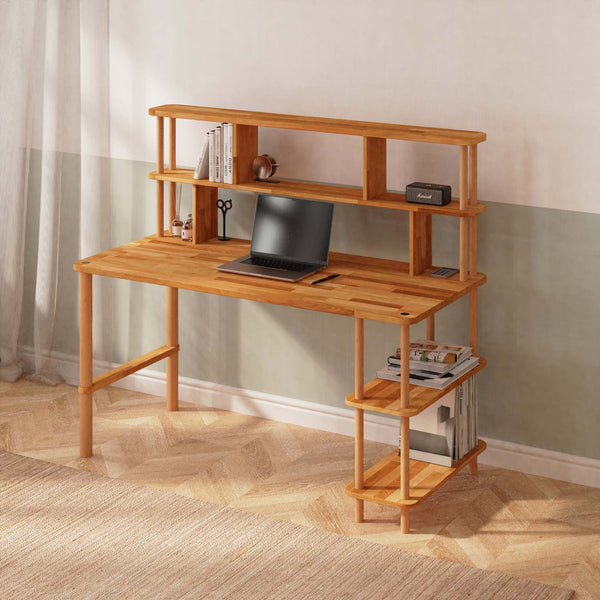 Nora Çalışma Masası, %100 masif kayın, 150 cm genişliğinde, ev ortamında kullanım görünümü