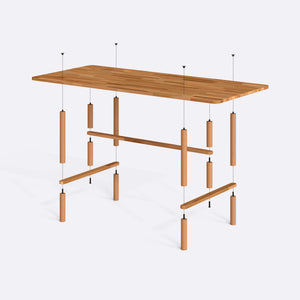 Lugh Yemek Masası 200 x 90 cm, parçalarına ayrılmış montaj şeması, vida ve bağlantı elemanları