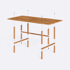 Lugh Yemek Masası 200 x 100 cm, parçalarına ayrılmış montaj şeması, vida ve bağlantı elemanları