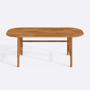 Agna Yemek Masası 200 x 90 cm, %100 masif kayın, beyaz zeminde önden çekim