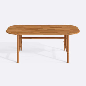 Agna Yemek Masası 200 x 100 cm, %100 masif kayın, beyaz zeminde önden çekim