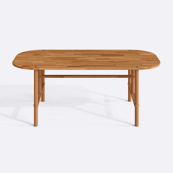 Agna Yemek Masası 200 x 100 cm, %100 masif kayın, beyaz zeminde önden çekim