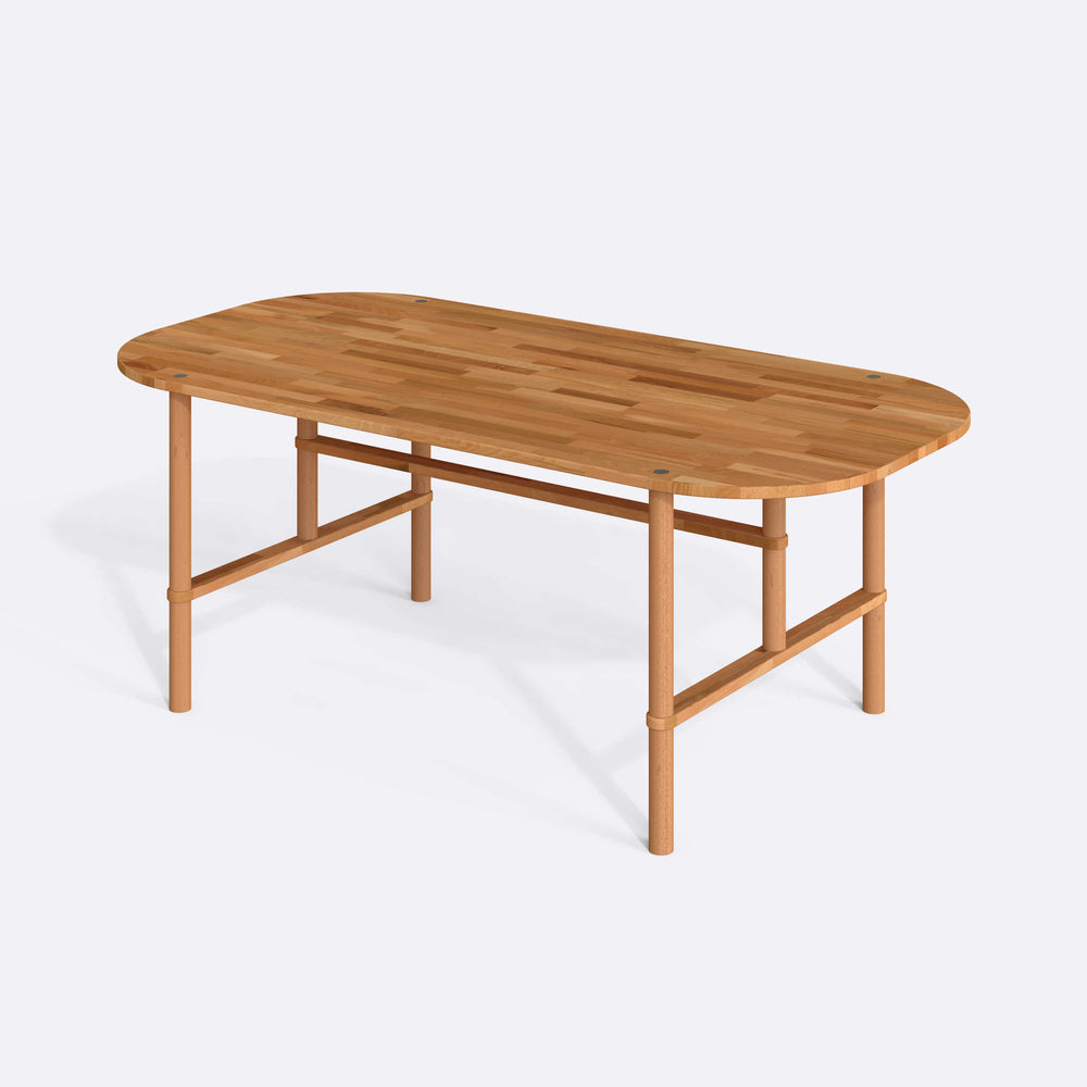 Agna Yemek Masası 200 x 100 cm, %100 masif kayın, doğal ahşap dokusu, ev ortamında kullanım görünümü
