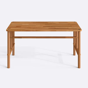 Reva Yemek Masası 150 x 78 cm, %100 masif kayın, beyaz zeminde önden çekim