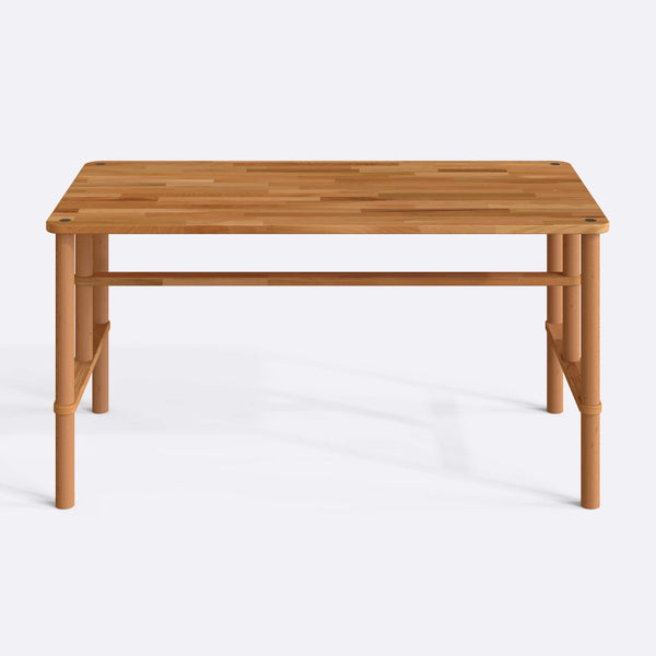 Reva Yemek Masası 150 x 78 cm, %100 masif kayın, beyaz zeminde önden çekim