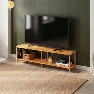 Regmar TV Ünitesi 160 x 38 cm, %100 masif kayın, doğal ahşap dokusu, ev ortamında kullanım görünümü