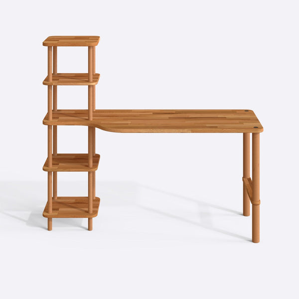 Himot Çalışma Masası 150 x 58 cm, %100 masif kayın, doğal ahşap dokusu, beyaz zeminde önden stüdyo çekimi