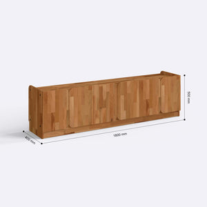 Atlas TV Ünitesi 180 x 40 cm ölçülendirilmiş teknik görünümü, milimetre cinsinden genişlik, derinlik ve yükseklik