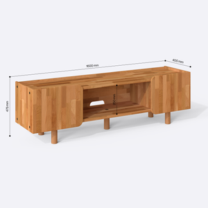 Ledal TV Ünitesi 160 x 40 cm ölçülendirilmiş teknik görünümü, milimetre cinsinden genişlik, derinlik ve yükseklik