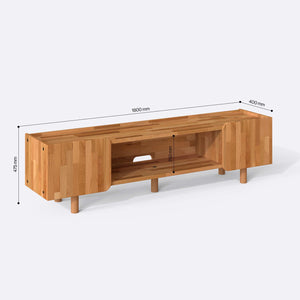 Ledal TV Ünitesi 180 x 40 cm ölçülendirilmiş teknik görünümü, milimetre cinsinden genişlik, derinlik ve yükseklik