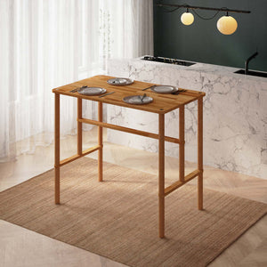 Reva Bar Masası 130 x 78 cm, %100 masif kayın, doğal ahşap dokusu, döşenmiş oda ortamında kullanım görünümü