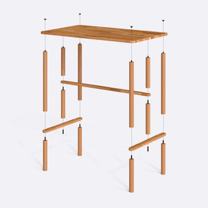Reva Bar Masası 130 x 78 cm, parçalarına ayrılmış montaj şeması, vida ve bağlantı elemanları