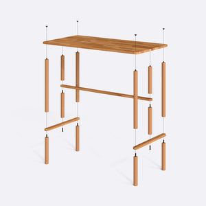 Reva Bar Masası 150 x 78 cm, parçalarına ayrılmış montaj şeması, vida ve bağlantı elemanları