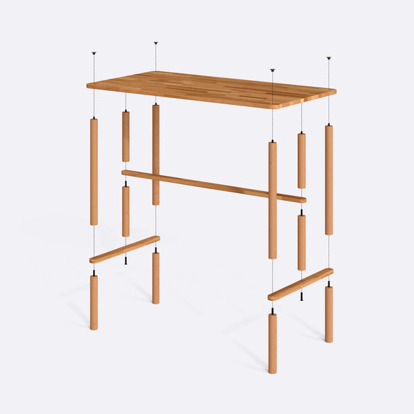 Reva Bar Masası 150 x 78 cm, parçalarına ayrılmış montaj şeması, vida ve bağlantı elemanları