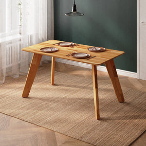 Han Yemek Masası 140 x 78 cm, %100 masif kayın, doğal ahşap dokusu, ev ortamında kullanım görünümü