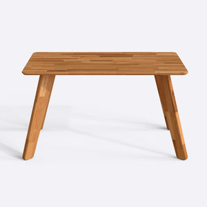 Han Yemek Masası 140 x 78 cm, %100 masif kayın, beyaz zeminde önden çekim