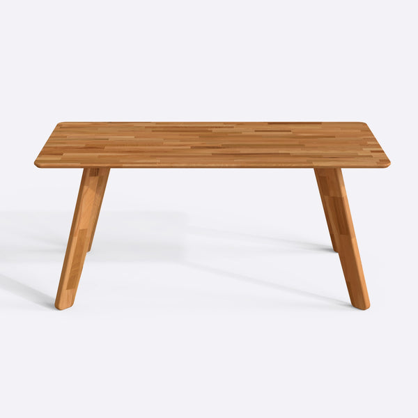 Han Yemek Masası 180 x 90 cm, %100 masif kayın, beyaz zeminde önden çekim