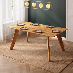 Han Yemek Masası 180 x 100 cm, %100 masif kayın, doğal ahşap dokusu, ev ortamında kullanım görünümü