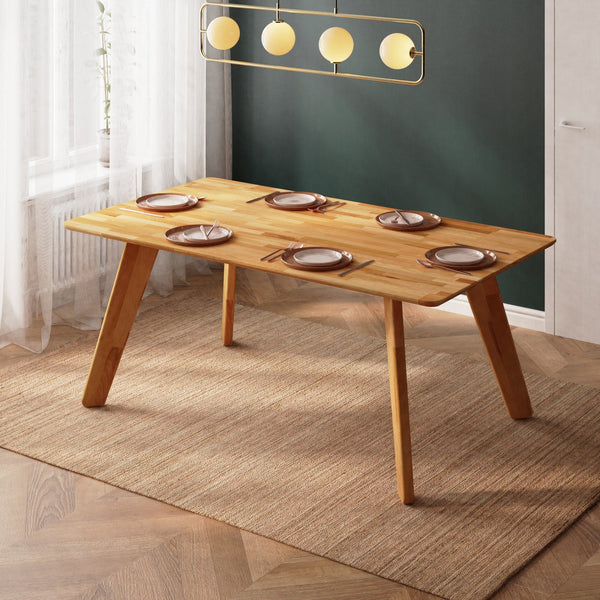 Han Yemek Masası 180 x 100 cm, %100 masif kayın, doğal ahşap dokusu, ev ortamında kullanım görünümü