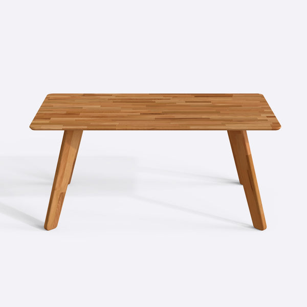 Han Yemek Masası 180 x 100 cm, %100 masif kayın, beyaz zeminde önden çekim