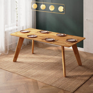 Han Yemek Masası 190 x 90 cm, %100 masif kayın, doğal ahşap dokusu, ev ortamında kullanım görünümü
