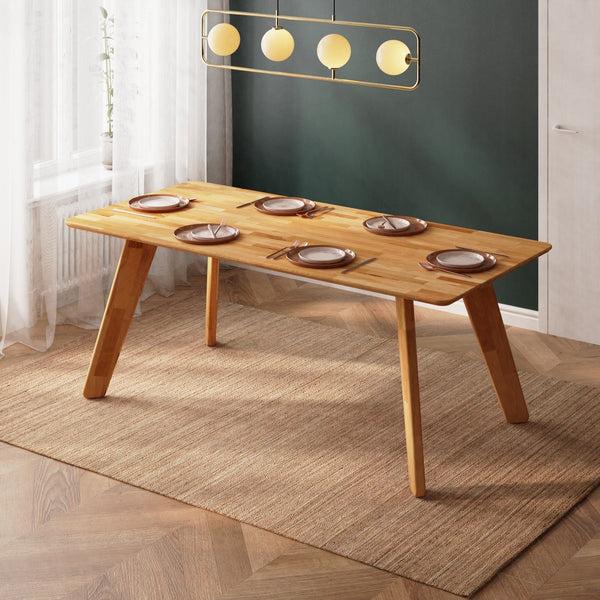 Han Yemek Masası 190 x 90 cm, %100 masif kayın, doğal ahşap dokusu, ev ortamında kullanım görünümü