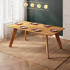 Han Yemek Masası 190 x 100 cm, %100 masif kayın, doğal ahşap dokusu, ev ortamında kullanım görünümü