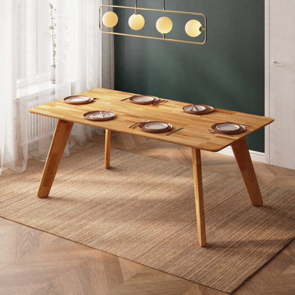 Han Yemek Masası 190 x 100 cm, %100 masif kayın, doğal ahşap dokusu, ev ortamında kullanım görünümü