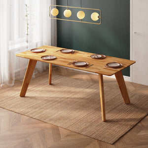 Han Yemek Masası 200 x 90 cm, %100 masif kayın, doğal ahşap dokusu, ev ortamında kullanım görünümü