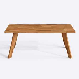 Han Yemek Masası 200 x 90 cm, %100 masif kayın, beyaz zeminde önden çekim