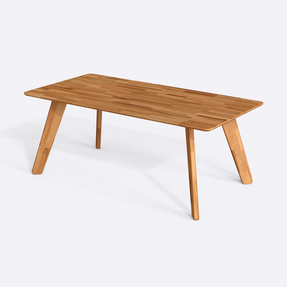 Han Yemek Masası 200 x 100 cm, %100 masif kayın, doğal ahşap dokusu, ev ortamında kullanım görünümü