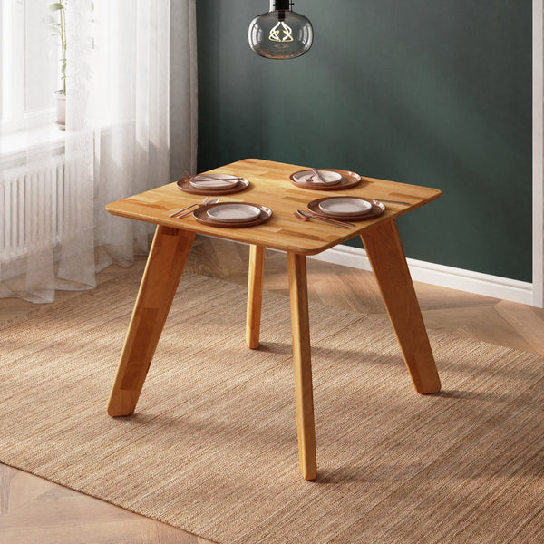 Han Kare Yemek Masası 90 x 90 cm, %100 masif kayın, doğal ahşap dokusu, ev ortamında kullanım görünümü
