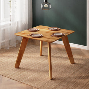 Han Kare Yemek Masası 100 x 100 cm, %100 masif kayın, doğal ahşap dokusu, ev ortamında kullanım görünümü