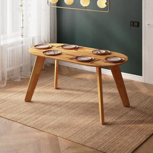 Yase Yemek Masası 160 x 78 cm, %100 masif kayın, doğal ahşap dokusu, ev ortamında kullanım görünümü