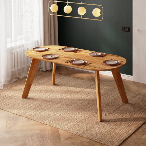 Yase Yemek Masası 180 x 90 cm, %100 masif kayın, doğal ahşap dokusu, ev ortamında kullanım görünümü
