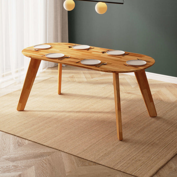 Yase Yemek Masası 180 x 90 cm, %100 masif kayın, doğal ahşap dokusu, ev ortamında kullanım görünümü