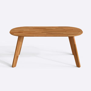 Yase Yemek Masası 180 x 90 cm, %100 masif kayın, beyaz zeminde önden çekim